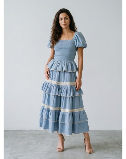 Lichtblauwe top van Chambray