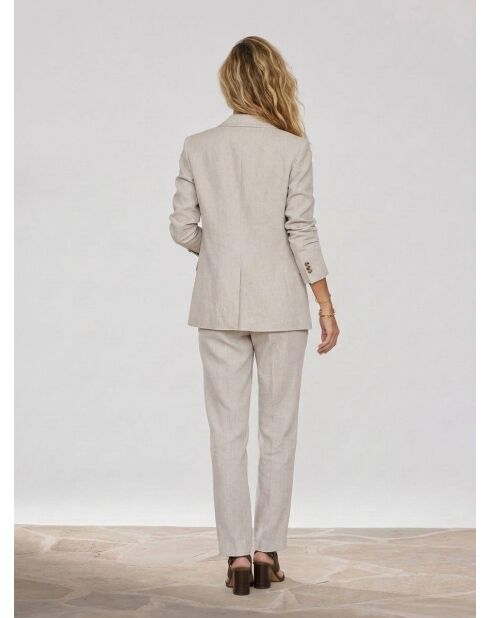 Beiger Blazer Marianne aus einer Leinenmischung