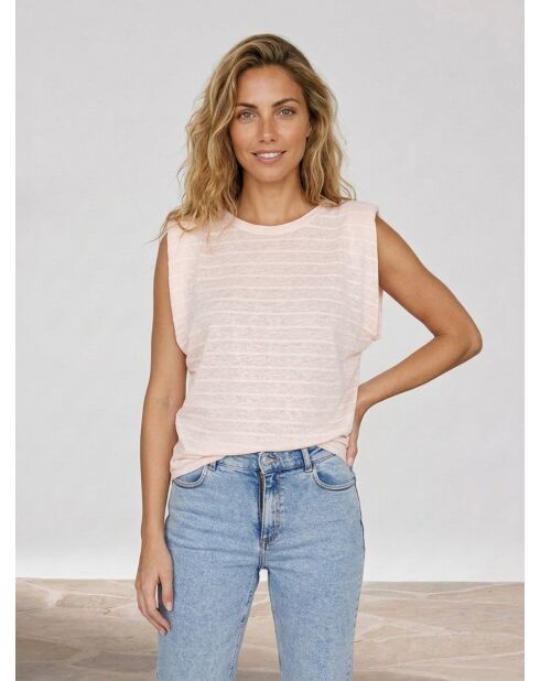 Coco blush top van linnen en katoen