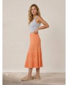 Palice Rippstrickrock aus orangefarbener Wollmischung