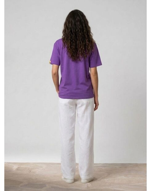 Violettes Smiley-T-Shirt aus Bio-Baumwolle