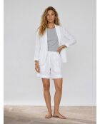 Weißer Blazer aus 100% Leinen mit 1 Knopf