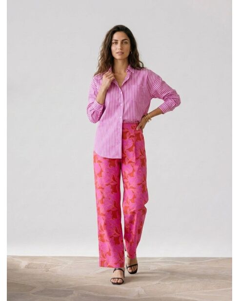 Clony Hemd in Fuchsia/Ecru