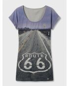 T-Shirt imprimé gris/bleu