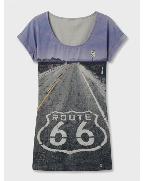 Grijs/blauw bedrukt t-shirt