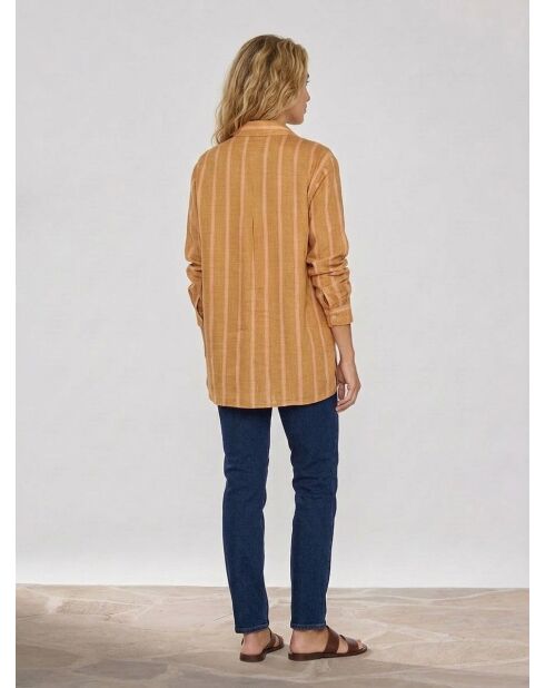 Camisa Cara Peach en mezcla de lino