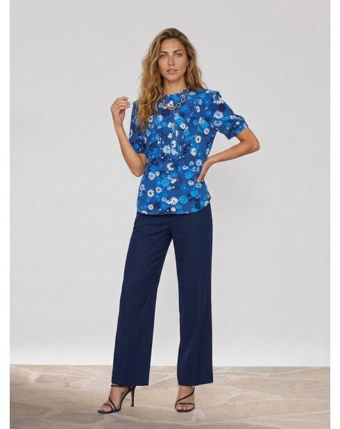 Blaues bedrucktes Top Jiada