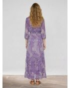 Lilafarbenes langes Patchworkkleid Mylo
