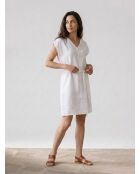 Weißes Kleid Doriana aus 100% Leinen