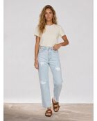 Hellblaue Abriebjeans mit normaler Passform