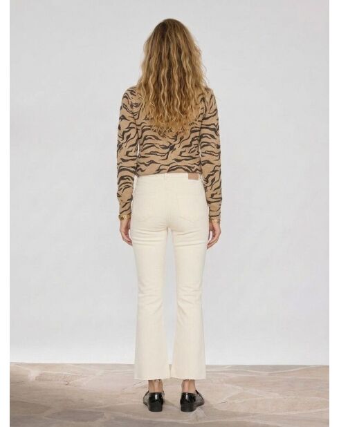 Flare The Kick Cropped ecru jeans van biologische katoenmix