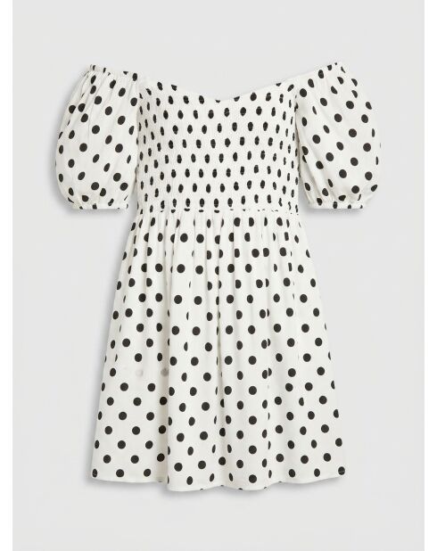 Mini abito Ilaria nero/bianco a pois