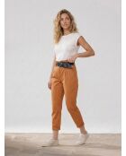 June 7/8-Hose mit tailliertem Schnitt, tabakfarben
