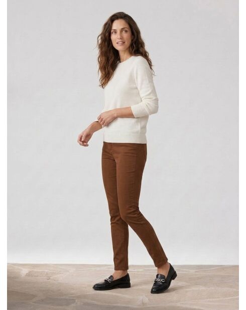 Jeans aderenti Gerly in tela di cotone color nocciola