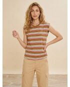 T-Shirt en Lin & Coton Fanny camel