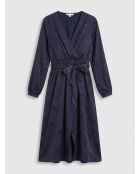 Kleid Dana mit farblich abgestimmten marineblauen Mustern