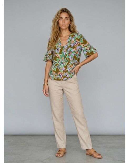 Rica veelkleurige top met bloemenprint