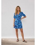 Blaues bedrucktes Kleid Vivienne