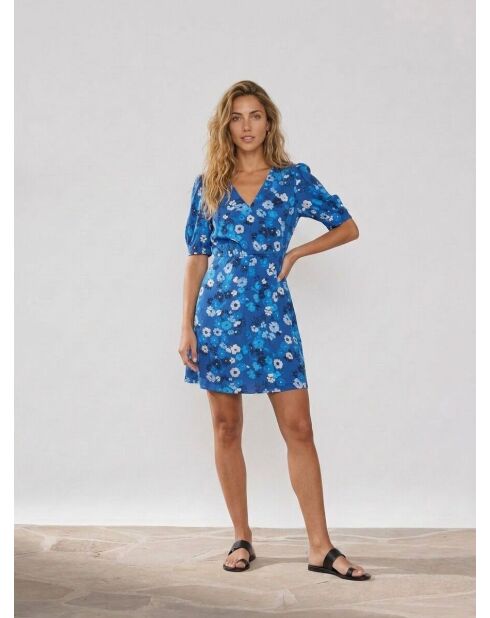 Blaues bedrucktes Kleid Vivienne