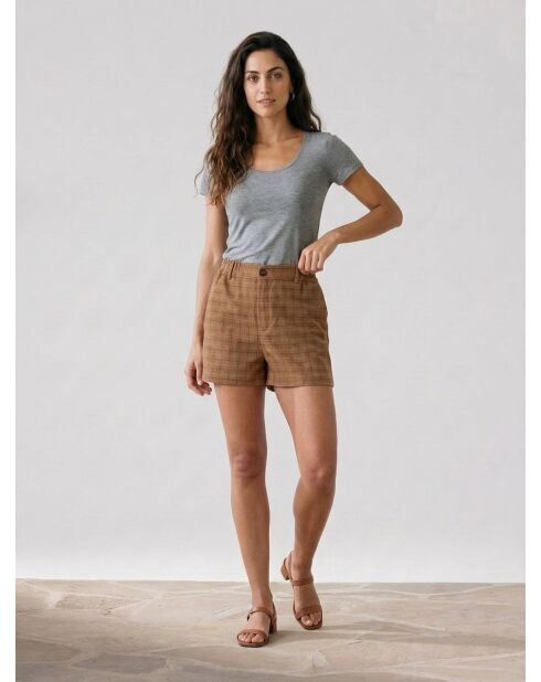 Shorts Elena in misto lana beige