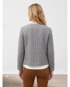 Veste en Laine mélangée Danila rayée bleu marine