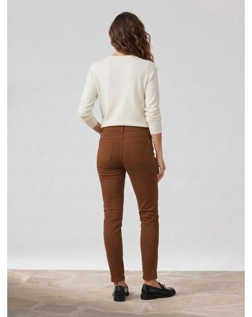 Jeans aderenti Gerly in tela di cotone color nocciola