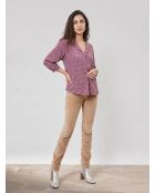 Blusa con motivo geometrico rosso/multicolore