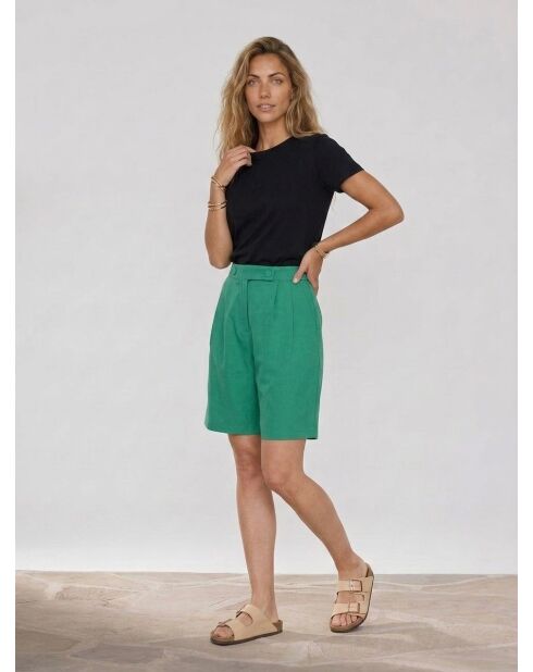 Grüne plissierte Shorts Sylia