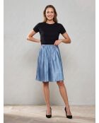 Jupe 100% Soie forme patineuse bleue