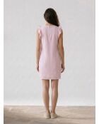 Rosa/weiß gestreiftes gerades kurzes Kleid