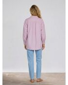 Blouse en Popeline col polo violet clair