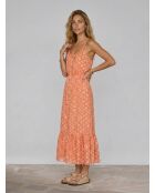 Robe longue et fluide imprimé orange