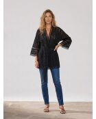 Veste en broderie anglaise noire