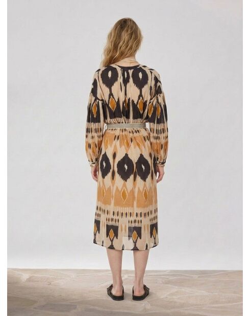 Loise schwarz/mehrfarbiges Midikleid