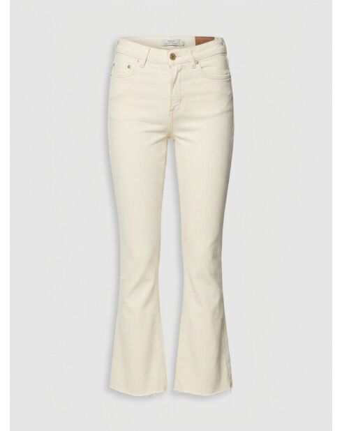 Flare The Kick Cropped ecru jeans van biologische katoenmix