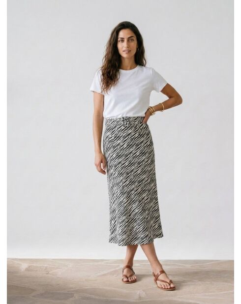 Librisa midirok met zwart/witte zebraprint