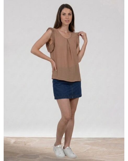 Top fluido marrone