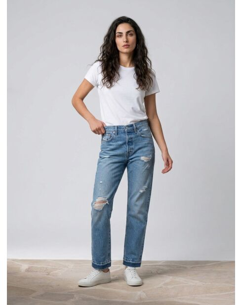 Jean 501 Crop coupe droite bleu