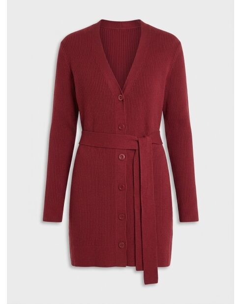 Gilet Fernand in maglia a coste elasticizzata bordeaux