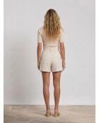 Mercy ecrufarbene Tweedshorts