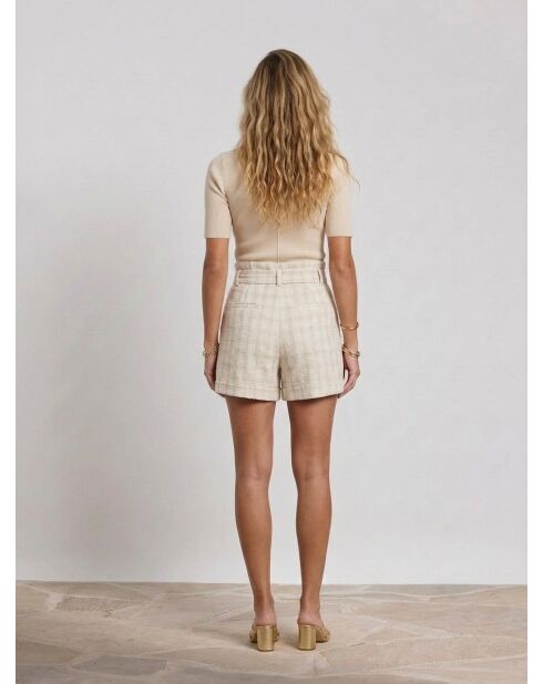 Pantaloncini Mercy in tweed ecru