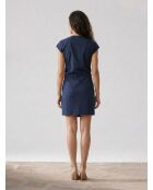Robe col croisé marine/rouge
