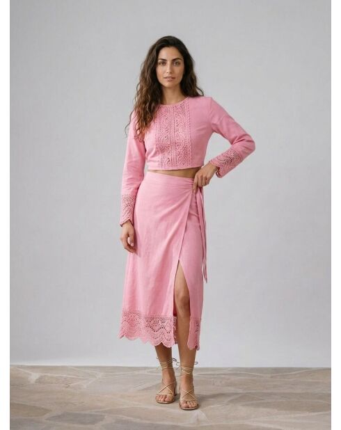Rosafarbene Bluse Tevy