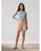 Short en coton beige