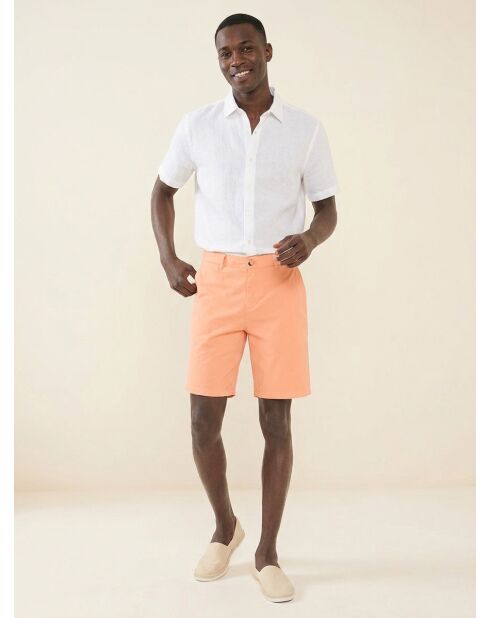 Short en Coton Bio mélangé Regular Fit Stuart orange clair