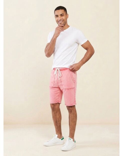 Shorts rosa in felpa lavata