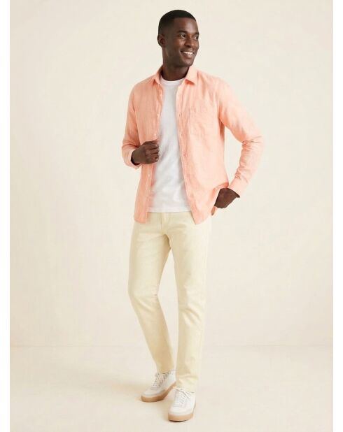Chemise Slim Alpha Icon à rayures orange