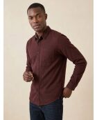Chemise Slim Flex motifs rouge foncé/marine