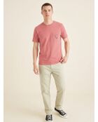T-Shirt 100% Coton Bio Logo Pocket rose