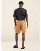 Beigefarbene Cargoshorts aus Baumwolle und Hanf